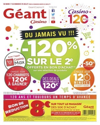 Du jamais vu 120 sur le 2e offerts en bon d'achat