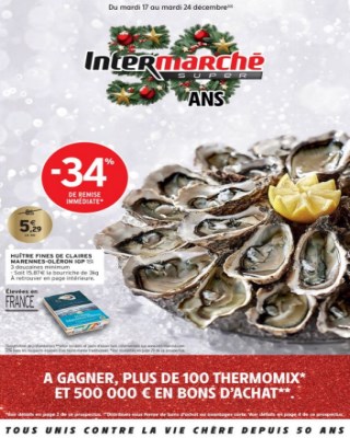 Catalogue Intermarche huître fines de claires Marennes Oléron IGP